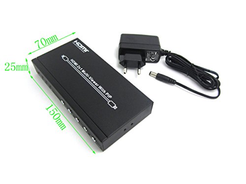 WINGONEER HDMI 2×1 Multi View Konverter/ Videowand Switch mit PIP – 2 Eingänge auf 1 Ausgänge – 1080P HDMI 1.3a FullHD - 7