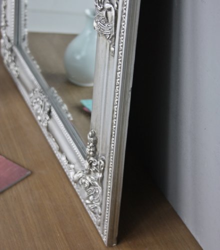 elbmöbel Spiegel 62 x 52cm Wandspiegel in silber mit Holz-Rahmen und barock Verzierungen - 3