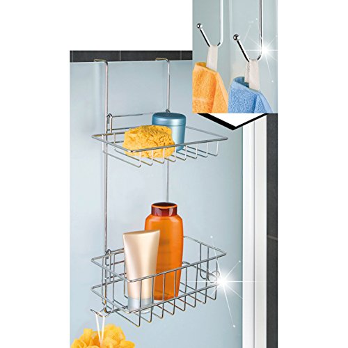 WENKO Duschablage Duschregal Edelstahl mit 2 Körben