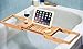 Produktbild Holz Bambus Luxus Badewanne Caddy Brücke Tablett – Bad Ipad/Book-/Weinglas Halter