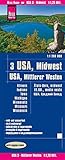  Reise Know-How Landkarte USA 03, Mittlerer Westen / USA, Midwest (1.1.250.000) : Illinois, Indiana, Iowa, Michigan, Minnesota, Missouri, Wisconsin: reiß- und wasserfest (world mapping project)