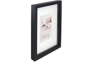 KM Foto 3D Objektrahmen Holz Bilderrahmen Shirt Trikot Rahmen Collage Wanddeko Poster S220: Farbe: Schwarz | Format: 40x60