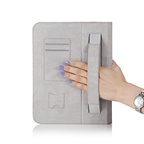 eFabrik Cover für Samsung Galaxy Tab 4 10.1 Zoll Case in Premium Qualität Bookstyle Hülle, Sleep / Wake UP Funktion mit Handschlaufe aus edlem Kunstleder, weiß - 3