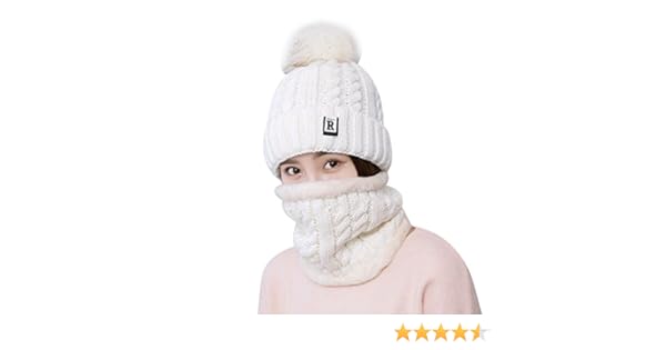 Tininna 2 Pieces Hiver Tricote Ensemble Beanie Chapeau Bonnet Et Echarpe De Cercle Cache Col Tour De Cou Pour Bebe Filles Garcons Cafe Fille Accessoires