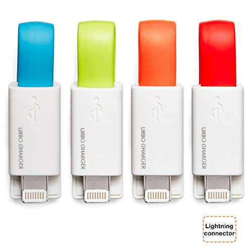 Urbo Keyring Charger with USB-A to Lightning Connector (4-Pack) for Apple devices
