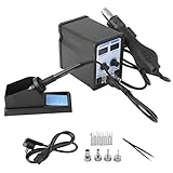 Schnell Aufwärmen: eingebaute PID-Technologie (Proportional-Integral-Derivative), die üblicherweise als Magic Temperature Compensation Technology bezeichnet wird. Diese 8586D Lötstation mit Mikrocomputersteuerung erwärmt sich schnell auf die eingestellte Temperatur innerhalb von 3-5 Sekunden. Die höchste Temperatur liegt bei 500 ° C.