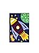 Boy's Blue Soft Outer Space Rocket Ship Kid's Area Rug 70 x 100cm