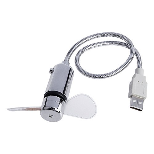 Mini-USB-Ventilator, Schwanenhals, flexibel, LED, blinkender USB-Temperatur-L¨¹fter f¨¹r PC Laptop Notebook Schreibtisch - 9