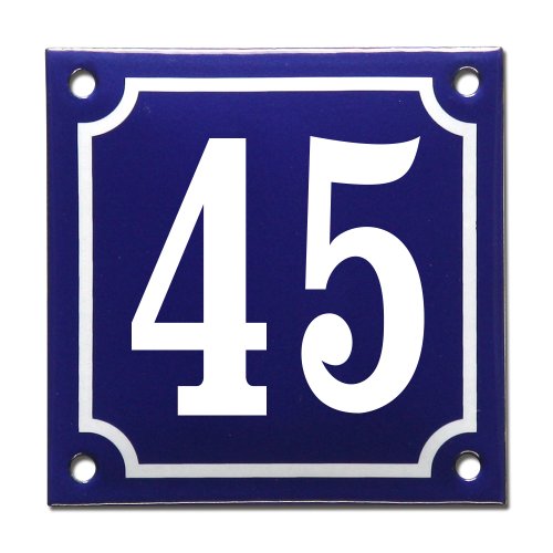 Numero civico smalto French Blu, numero 45