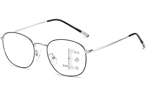 KOOSUFA Modne, okrągłe okulary do czytania, progresywne, wieloogniskowe, antyrefleksyjne, dla mężczyzn i kobiet, ultra lekkie, metalowa oprawka, okulary do czytania 1,0 1,5 2,0 2,5 3,0 3,5 4,0, 1 x