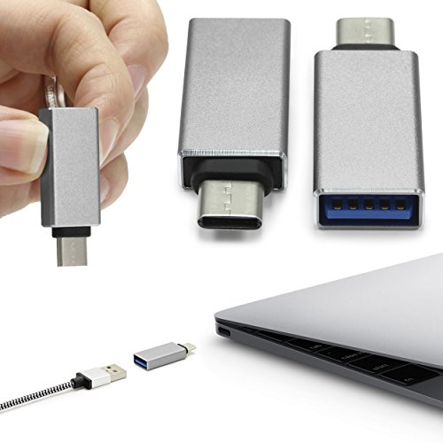 Urcover® USB-C auf USB 3.0 A OTG Adapter / Konverter Umwandler von USB Type-C Input in Micro-USB für Typ-C Geräte wie MacBook Pro , MacBook (2015) , ChromeBook Pixel , Nexus 5X , Nexus 6P , Nokia N1 , OnePlus 2 und weiter [Grau]
