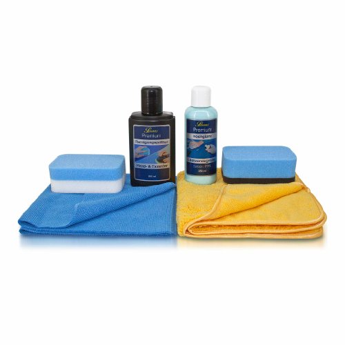 Preisvergleich Produktbild Premium Hochglanz-Set, mit Premium Politur & Premium Hochglanz-Lackversiegelung & Microfasertücher und Auftragsschwämme, Petzoldts