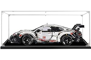 ZHLY Vitrine Antipoussière Display Case Compatible avec Lego Technic Porsche 911 RSR 42096 (Lego Modèle Non Incluse)