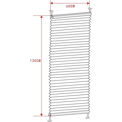 SHINY HOME 60*130cm Klemmträger Rollo Plissee Verspannt Klemmfix Ohne Bohren Verdunkelung Jalousie Kaffee - 7