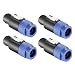 Produktbild Neewer 4 stück Speakon Kabel-Kopf-Stecker Drehverschluss 4-polig, kompatibel mit Neutrik Speakon NL4FC, NL4FX, NLT4X, NL2FC (Blau)