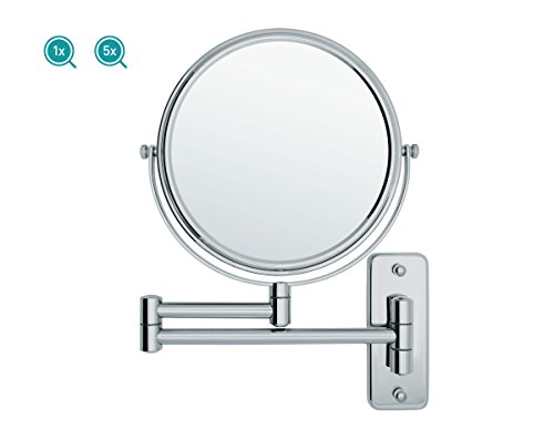 Sanwood Wandspiegel Bea Kosmetikspiegel Schminkspiegel satiniert, normale Ansicht + 5-fach Vergrößerung - 2