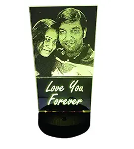 DESIGN ELLE Crystal Led Photo Lamp (100 x 100 x 20 mm, Multicolour)