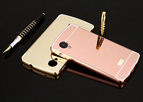 Vandot Caso Funda Carcasa para LG Google Nexus 5  Lujo Ultrafino del Metal de Aluminio Espejo Efecto PC Bumper Hardcase Shell Cover - Rosa Rosado
