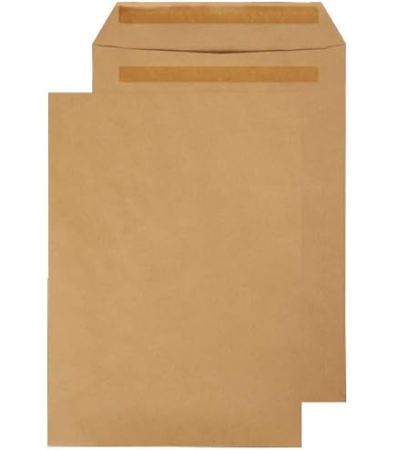 250 Sobres C4 De Engomado, Con/sin Ventana (C4-229 X 324 Mm) (marrón 