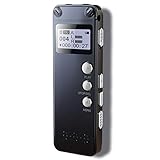 【Grabación activada por voz & Grabación de larga distancia】 Equipado con dos micrófonos de grabación profesionales, puede grabar con claridad. Con la función de detección automática de voz, la grabadora comenzará automáticamente a grabar cuando se detecte sonido durante la grabación. Cuando nada ha sucedido, se encuentra en el estado de espera, lo que puede ahorrar tiempo de grabación y reducir el desperdicio de capacidad de grabación y consumo de energía.