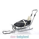 leichtes Gestell Adbor Schlitten mit Rückenlehne, Schieber und Fußsack (grphit)