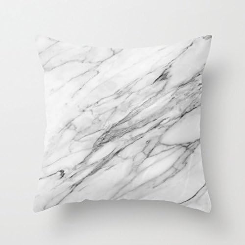 Tcrying Cotton Canvas Carrara Marble Throw Cushion Cover Pillowcase, 18"x18"