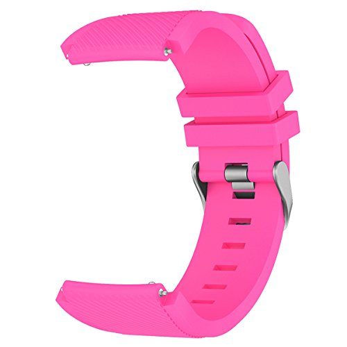 AMERTEER Samsung Gear S3 Frontier / Classic / Moto 360 2nd Gen 46mm Watch Armband – Silikon Sportarmband Uhr Band Strap Erstatzband Uhrenarmband für Samsung Gear S3 Classic Samrtwatch, Nicht für Gear S2 Classic, Hot Pink - 3