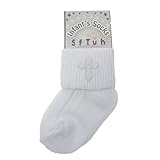 Deluxe Infants Embriodered Cotton Blend Special Occassion Christening Roll down Socks (6-12months)