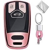 Schlüsselloser Zugang ferngesteuertes Gehäuse - Dank seiner dünnen Abdeckung wird das Signal nicht beeinträchtigt. Wissenschaftliche Konstruktion reserviert den Signalübertragungsbereich, so dass die Start- / Stopp- und andere Signale nicht blockiert oder beeinflusst werden. Nur fit für 2016 2017 2018 Audi A3 A4 A5 A6 Q3 Q5 Q7 C5 C6 B6 B7 TT S5 S6 S7 3-Buttons