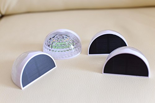 4 Stück LED Solarleuchte 6LEDs Wandleuchten Wasserdicht Gartenleuchte, Solar Außenleuchte, Wandleuchte fürGarten, Zaun, Garten, Garten Deko, Garage, Treppe usw. (Warmweiß) - 6