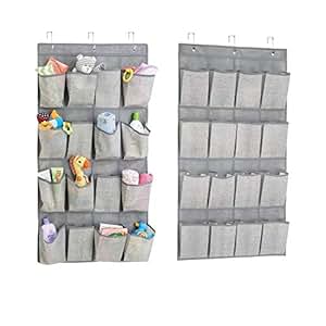 mDesign 2er-Set Stoffschrank zum Hängen über die Tür – je 16