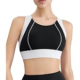 ELEG & STILANCE Women's High Impact Racerback Padded Sports Bra | Breathable Stretch Workout Yoga Top | Full Support Activewe