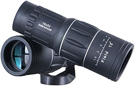 HZJ Monocular Scope-16X52 Dual Focus Waterproof Monoculars With Phone Clip And Tripod For Cell Phone-For Bird Watching, Hunting, Camping, Hiking, Outdoor, Surveillance, Black
