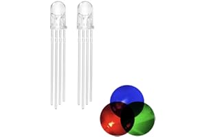 CLEISCRY 100 Stück 5mm LED Leuchtdiode Gemeinsame Anode 4 Pin RGB Dreifarbig (Rot/Grün/Blau) Klare transparente runde LED Lampen Elektronikkomponenten Anzeige Leuchtdioden