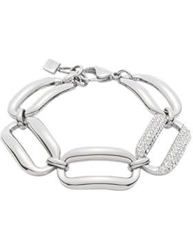 Leonardo Jewels Damen Armband Pesante Edelstahl Glas transparent 18.5 cm   016051