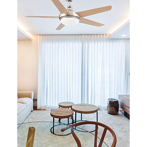 Faro Barcelona 33137 - OVNI Ventilador de techo con luz 5 Palas diametro 132 cm con Mando a distancia