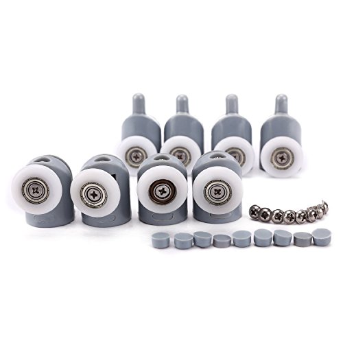 Lance Home 8 stk Obere / Untere Duschkabinenrollen Türrolle Schiebetürbeschlag Glastürrolle Rollenführung Rolle 25mm - 4