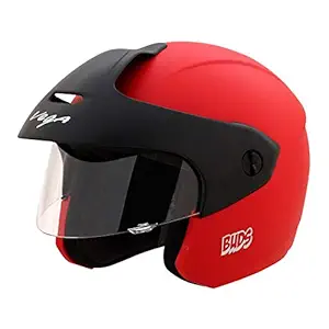 Vega BUD-OF-DR Half Face Helmet (Dull Red, XS)