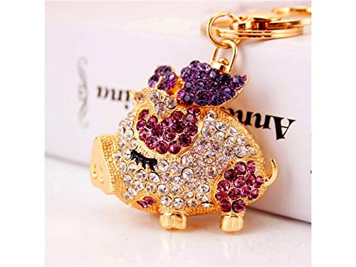 Preisvergleich Produktbild SUPRERHOUNG Schlüsselanhänger, niedliches Geschenk, süßes Diamant, chinesischer Sternzeichen, Anhänger, Anhänger, Schlüsselanhänger, Handtasche, Dekoration (Violett)