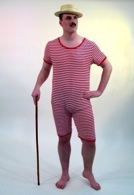 Preisvergleich Produktbild Gr. 9 / XXL Ringelbadeanzug blau / weiß