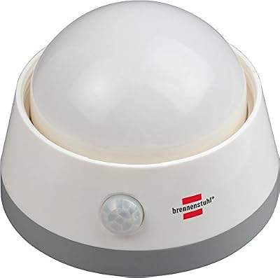 Brennenstuhl Veilleuse LED à piles avec détecteur de mouvement infrarouge et interrupteur 3 modes, coloris blanc, Quantité : 1