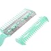 Green Plastic Comb w 2 Pcs Hair Cutting Trimmer Razor