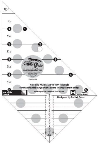 Creative Grids 45 Degree and 90 Degree Non-slip Triangle Ruler by Creative Grids USA