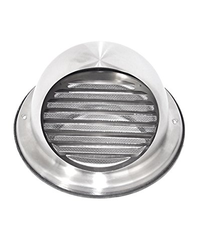 Wetterschutzgitter Lüftungsgitter Kugelform 100 125 150 160 200 mm mit Insektenschutzgitter aus Edelstahl V2A (DN 150) - 2