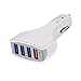 Price comparison product image ULTRICS Quick Charge 3.0 Car Charger, 4 Ports USB Qualcomm QC 3.0 2.0 Fast Charging Adapter Smart Safety Protection Technology for Android Smartphones Samsung S8, Sony Apple iPhone X/8, iPad- White