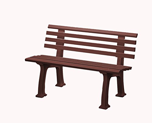 Preisvergleich Produktbild Sitzbank / Gartenbank 2er Design: Ibiza, Länge 120cm, braun (hochwertiger Kunststoff, Parkbank Made in Germany)