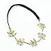Accmart(TM) Stretchy Elastic Alloy Golden Tree Leaf Design Headband Hairband for Women Girls Black(Pack of 3)