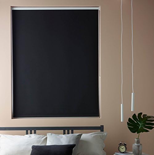 Made to Measure Roller Blind, 1870mmx1600mm, Pitch Black Blackout {10 Colours, 400mm-2200mm Width, and Drop upto 2600mm also available}