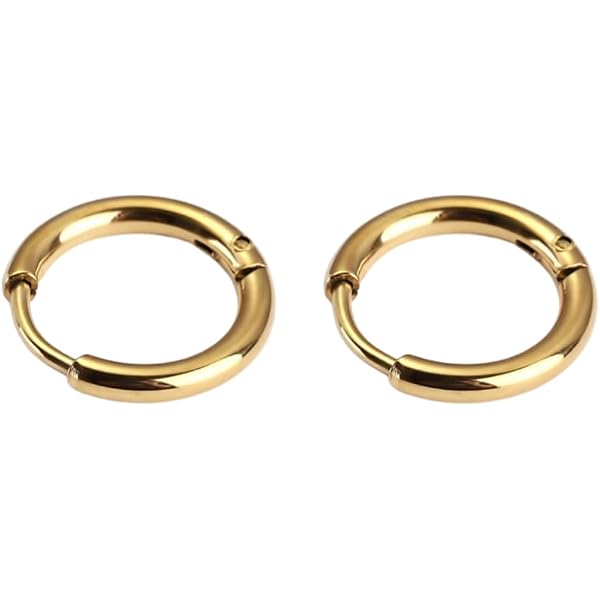 Lysjoy - Pack De 3 Pares De Aros Dorados Para Mujer, Acero Inoxidable, Tamaños 10-16mm