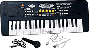 Beston 37 Keys Piano Keyboard Toy with Microphone, USB Power Cable & Sound Recording Function